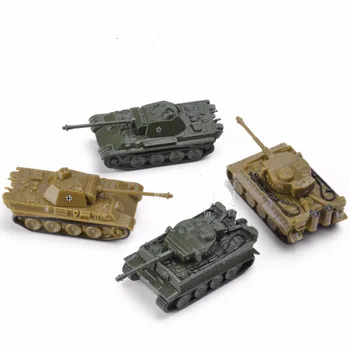 1/144 4D Классическая модель танка времен Второй мировой войны Готовая модель Тип Тигр / Леопард Песочный стол Пластиковые танки Игрушка