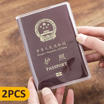  1 / 2 шт. ПВХ водонепроницаемый чехол для паспорта для путешествий держатель кредитной карты прозрачный защитный чехол для сертификата карточка документы сумка