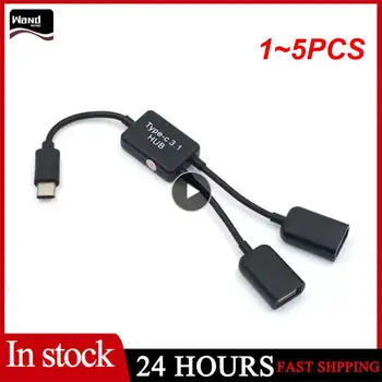 1 ~ 5 шт. Micro USB / Type C to 2 OTG Двухпортовый кабель HUB Y Разветвитель Micro-USB Type-C Адаптер Конвертер для планшета Android Мышь