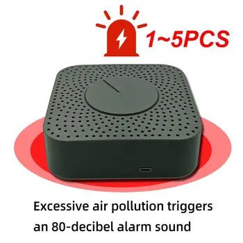 1 ~ 5 шт. Коробка интеллектуального детектора воздуха Tuya 5 в 1, формальдегид / летучие органические соединения / CO2 / температура / влажность, управление связью устройства в Smart Life