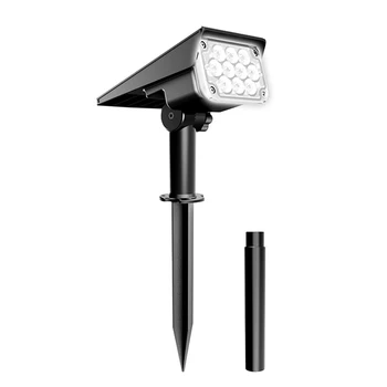 1 комплект солнечных фонарей для наружных солнечных садовых фонарей IP65 Светодиодный солнечный прожектор Наружная дорожка Двор Пешеходная дорожка Черный