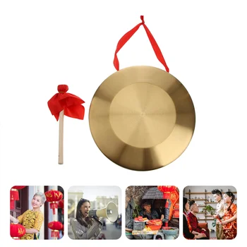 1 комплект Традиционный ударный инструмент Китайский оперный гонг с круглой барабанной палочкой Настольный дзен для Fortune Богатство