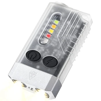 1 шт. мини-светодиодный фонарик для ключей, перезаряжаемый карманный фонарик 1000LM с 14 режимами