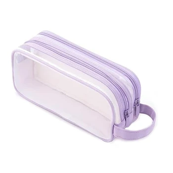  1 шт. сетчатый пенал прозрачный карандашный мешочек прозрачный косметичок для подростка студент колледжа фиолетовый