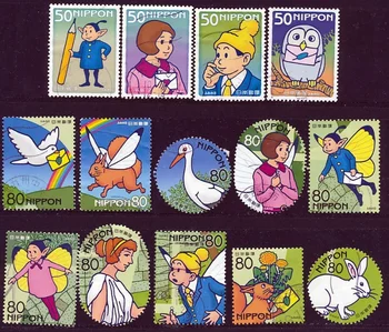 10 шт./комплект Почтовая марка Японии, 2004 г., День письма, мультфильм, настоящий оригинал, используется с почтовым штемпелем