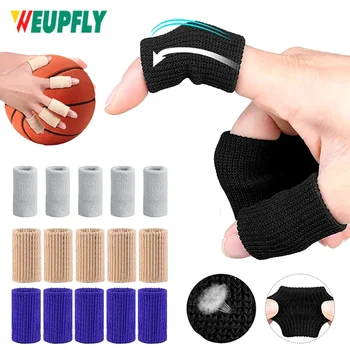 10 шт./комплект Рукава для пальцев Поддержка Протектор для большого пальца Дышащая эластичная лента для пальцев для баскетбола, энниса, волейбола, бадминтона