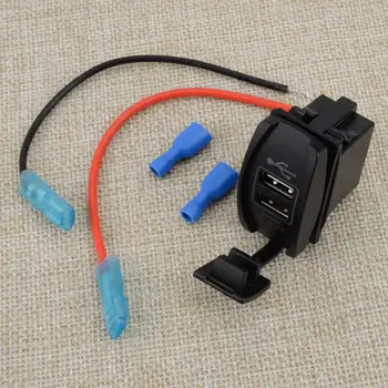 12-24 В Универсальный автомобильный двойной USB зарядное устройство Розетка Кулисный переключатель Панель Красный индикатор