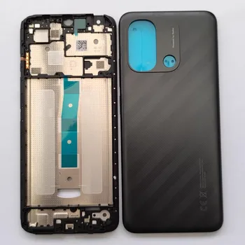 12C Корпус для Xiaomi Redmi 12C Пластиковая задняя крышка батареи Средняя передняя рама Ремонт Заменить домофон Задний чехол + логотип