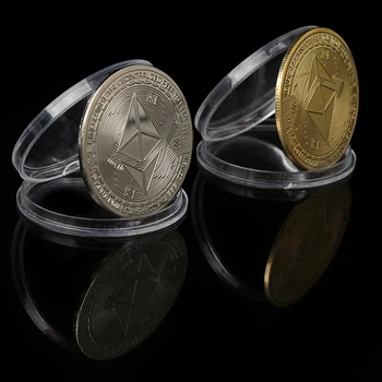 1PC Creative Ethereum Coin Ethereum Art Collection Физические памятные монеты Коллекционные предметы