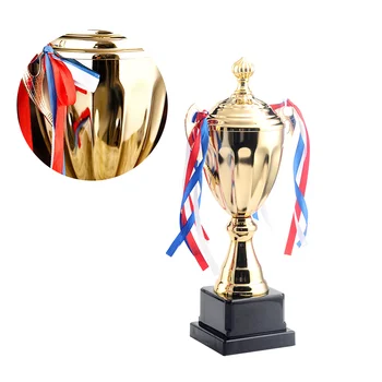1PC Sports Match Trophy Металлический трофей Школьный турнир Почетный трофей для церемонии соревнований (34 см)