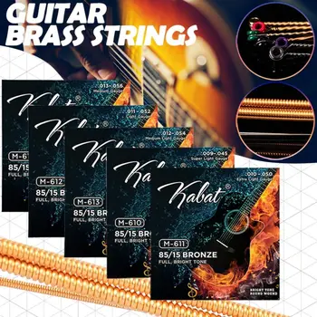 1Set Латунные нейлоновые струны для акустической гитары Хороший звук Полностью гладкие струны электрогитары 6 струн Прочные струны для народной гитары
