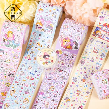 1шт/1лот Наклейки для скрапбукинга Декоративные клейкие ленты Разнообразие кошек онигири Бумажные японские наклейки