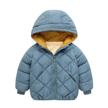 2-8T Малыш Малыш Мальчик Девочки Зимняя одежда Теплая толстая детская куртка Пальто с длинным рукавом Пальто с капюшоном Детский пуховик