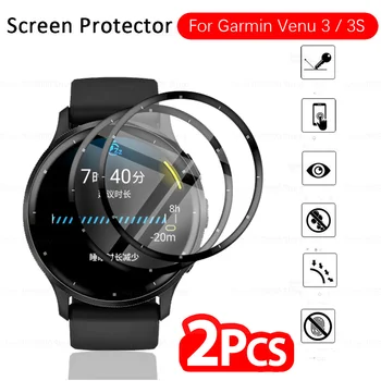 2 шт. Мягкое защитное стекло для Garmin Venu 3 3S 9D Изогнутая защитная пленка для экрана Garmin Venu 3 S Venu3 Smartwatch Гибкие пленки
