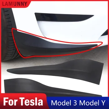 2 шт. Протектор переднего бампера для Tesla Model Y 2021 2022 2023 Противоударные полосы Угловая защита бампера Защита губ