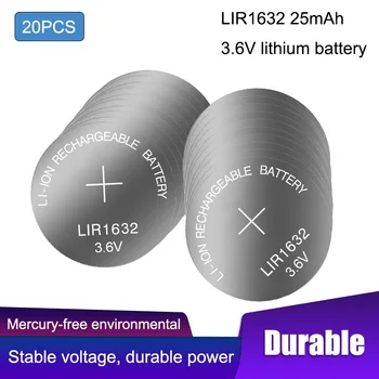  20 шт. LIR1632 литиевая перезаряжаемая батарея типа 