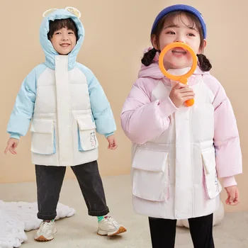 2022 Зима Детский пуховик для девочек теплая парка для мальчиков детский пуховик