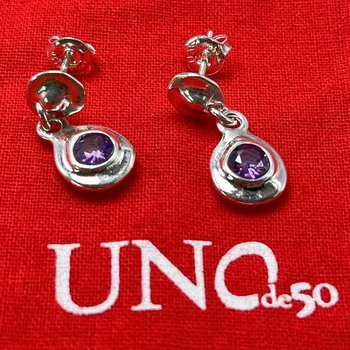 2023 UNOde50 Лидер продаж высококачественных фиолетовых женских серег с драгоценными камнями в Европе и Америке Романтические ювелирные изделия Подарочная сумка с сумкой