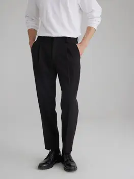 2023 Деловые повседневные роскошные прямые мужские брюки с длинным костюмом Высокое качество Дизайнерские Весна Осень Элегантные мужские формальные брюки C46