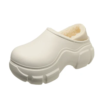 2023WinterHome Обувь Женщины Новая мода Платформа Тапочки Шлепанцы Лодыжки Зимние сапоги Водонепроницаемые женские хлопковые туфли на толстой подошве