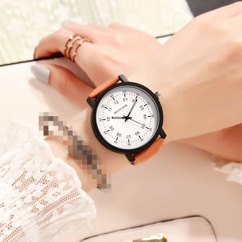 2024 Новые часы Женские модные повседневные кожаные часы с кожаным ремнем Простые женские кварцевые наручные часы с круглым циферблатом Платье Часы reloj mujer