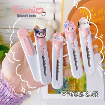 20pcs/компл. Sanrio Cute Hello Kitty Мультфильм Универсальный нож Портативный экспресс распаковка Резак для бумаги Детский карандаш Нож оптом