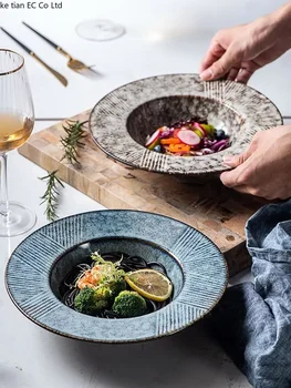 25,5 см Креативная соломенная шляпа Тарелка Керамическая круглая глубокая японская обеденная тарелка для отеля обеденная тарелка домашняя паста