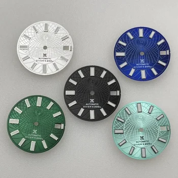 28,5 мм Циферблат часов Зеленый светящийся циферблат с логотипом S Модифицированный чехол Подходит для Seiko NH35 Механизм Аксессуары для часов