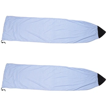 2X Доска для серфинга Чехол для носков 6 футов Синие и белые полосы Доска для серфинга Защитная сумка Чехол для хранения