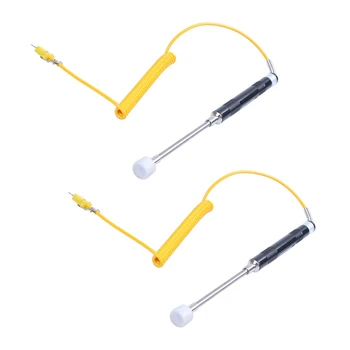 2X Желтый кабель Датчик температуры термопары типа K