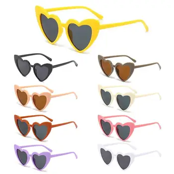 3-9 лет Винтажные розовые солнцезащитные очки в форме сердца Детские солнцезащитные очки Солнцезащитные очки для малышей