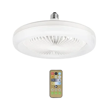30 Вт Потолочный вентилятор со встроенной подсветкой E27 Дистанционное потолочное освещение Спальня Гостиная Выключатель Домашняя лампа A