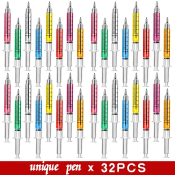 32 шт. шприц-ручки выдвижные забавные ручки для медсестер новинка многоцветные медицинские шариковые ручки подарки для медсестер медсестра студентка