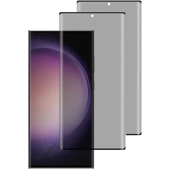 3D изогнутые защитные пленки для экрана для Galaxy S23 Ultra Антишпионское защитное УФ-стекло для Samsung S23Ultra Поддержка отпечатков пальцев
