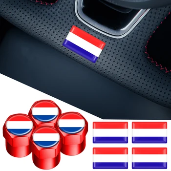 3D эпоксидная наклейка на рулевое колесо для флага Нидерландов Металлические крышки клапанов колес колес чехол для штока для Skoda Honda Citroen