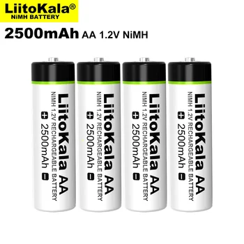 4-30 шт. Liitokala 1,2 В AA 2500 мАч NiMH аккумуляторная батарея для температурного пистолета / пульта дистанционного управления / мыши / игрушки / настенных часов Батарейки