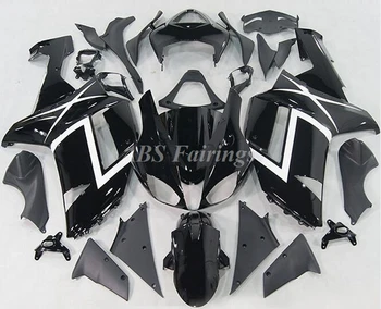 4Подарки Новый комплект обтекателей мотоцикла ABS подходит для KAWASAKI ZX6R 636 2007 2008 07 08 Набор кузова на заказ Черный Белый