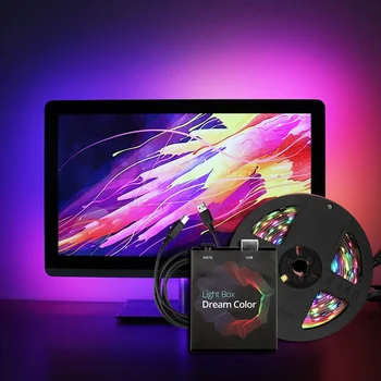 5 В WS2812B USB светодиодная лента 5050 RGB Dream Color Ambient TV Kit для экрана настольного ПК Фоновое освещение 1 м 2 м 3 м 4 м 5 м