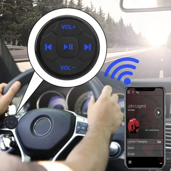 5 клавиш Переключатель на рулевом колесе автомобиля Беспроводная кнопка громкости мультимедиа Bluetooth для Android IOS Универсальный автомобильный комплект Стайлинг Пульт дистанционного управления