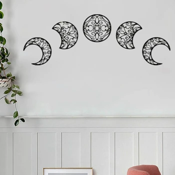 5 шт. Креативы Лунный цикл Настенные декоративы Деревянное украшение стены Луна для домашней гостиной