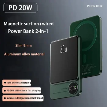 50000 мАч Портативный Powerbank Тип C Быстрое зарядное устройство Беспроводной Power Bank Магнитный для iPhone 14 13 12 Xiaomi Samsung Magsafe Series