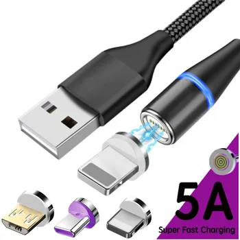 5A Магнитный USB-кабель для зарядки USB Type C Кабель для быстрой зарядки для Sony Xperia XZs Ulefone Magnet Micro USB Провод для зарядки данных