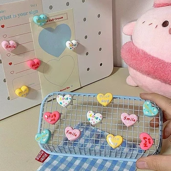 5PCS Симпатичные маленькие магниты на холодильник Набор Love Heart Kawaii Magnetic Sticker Фотодержатель для домашнего офиса Whiteboard Locker Decoration