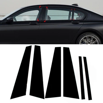 6 шт. для BMW 7 серии G11 / G12 730Ld / 740d / 740Ld / 750d 2016-2022 Дверные окна Стойки Отделка Молдинг Крышка Наклейки Аксессуары