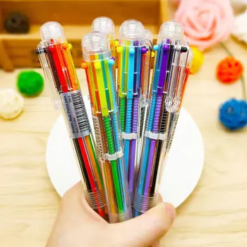 6 шт. шариковая ручка маркер корея креативная канцелярская ручка 6 цветов в 1 шариковая ручка цвет школьные принадлежности для ребенка