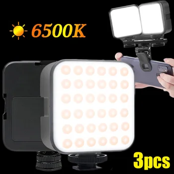 6500K Светодиодный видеосвет Заполняющие огни камеры Мини-портативное освещение для фотографии для DJI Sony Gopro Мобильный телефон Селфи Вспышки