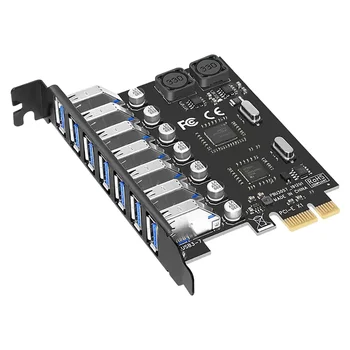 7 портов USB 3.0 PCI Адаптер Плата USB Плата расширения USB, Riser Card PCIe для ПК, Linux / WindowsXP / 7 / 8/ 8.1/ 10