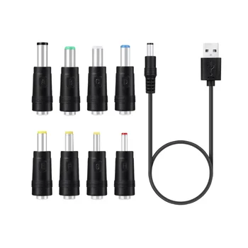 8 In1 5 В USB to DC 5,5X2,1 мм 3,5 мм 4,0 мм 4,8 мм 6,4 мм 5,5X2,5 мм 6,3 мм Штекер Зарядный шнур для вентилятора Динамик Маршрутизатор Светодиодная лампа
