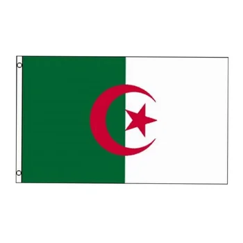 ALG Флаг Алжира Национальный флаг Баннер Офисный парад 90x150см Полиэстер