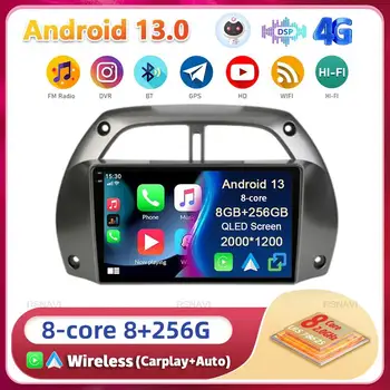 Android13 Carplay Автомагнитола для Toyota RAV4 Rav 4 2001 2002 2003 2004 2005 2006 Мультимедийный GPS-плеер Стерео 2din головное устройство DSP